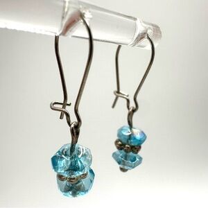 Elegant Blue Crystal Drop Earrings